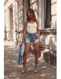 Jeansshorts mit Abschürfungen, Hellblau 3006 - Online-Shop - Boutique